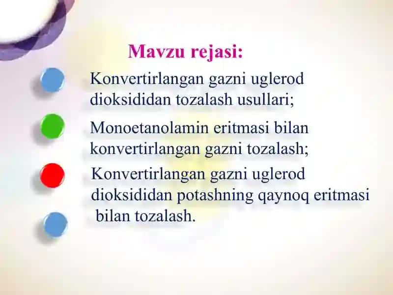 Konvertirlangan gazni tozalash usullari 2