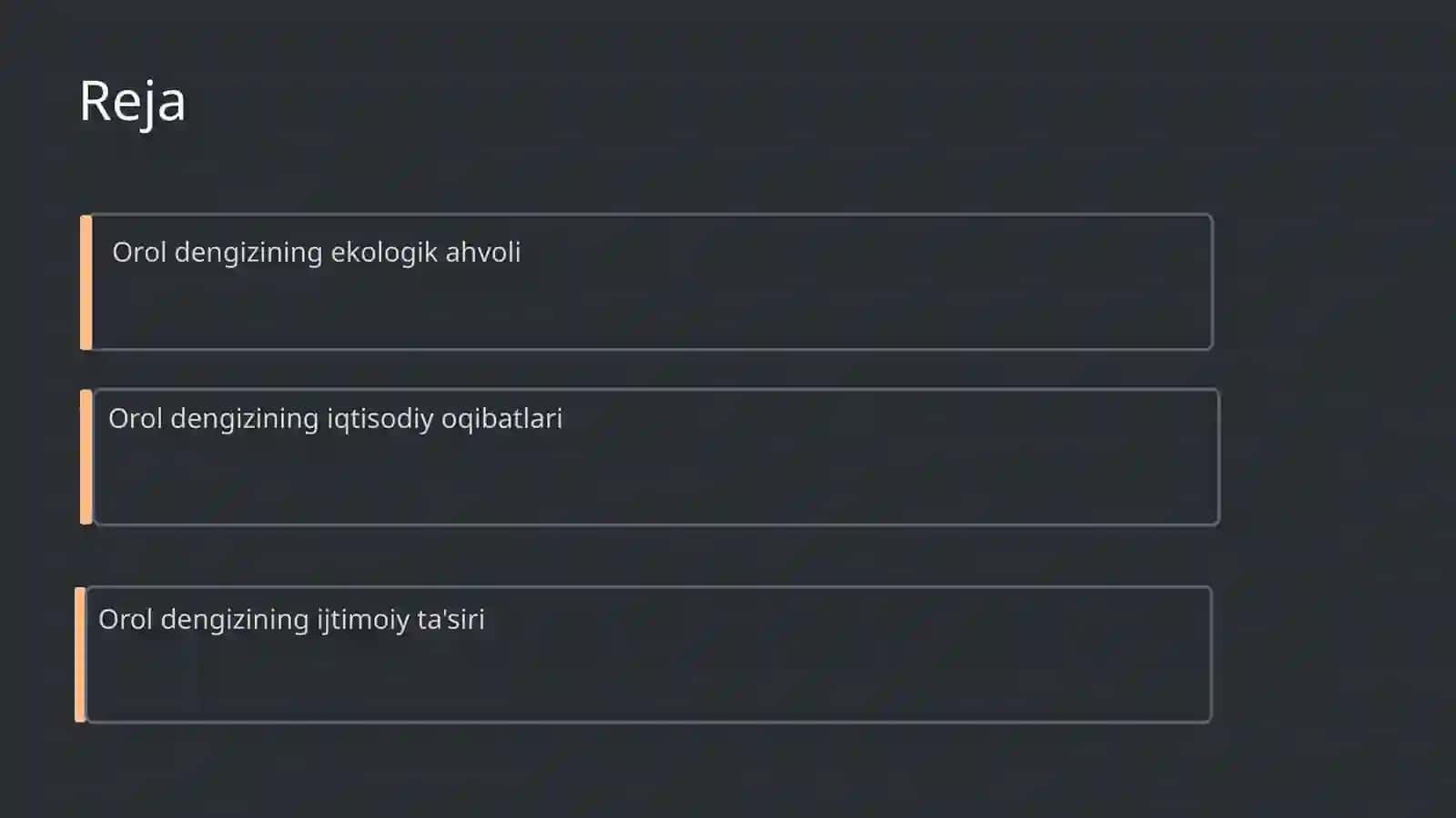 Orol dengizi muammosi va uning oqibatlari 2