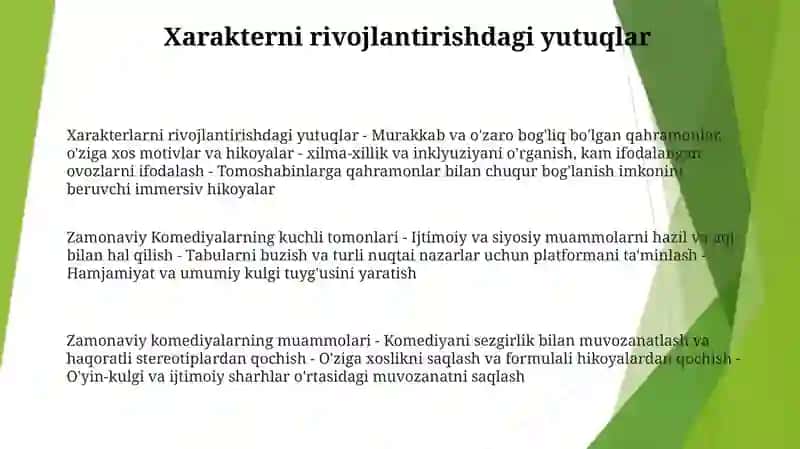 Hozirgi Komediyalarning Yutuq Va Kamchiliklari 2