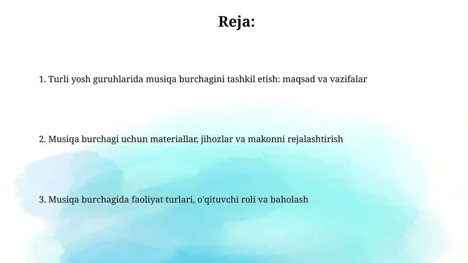 Yosh guruhlari bo'yicha musiqa burchaklarini jihozlash 2