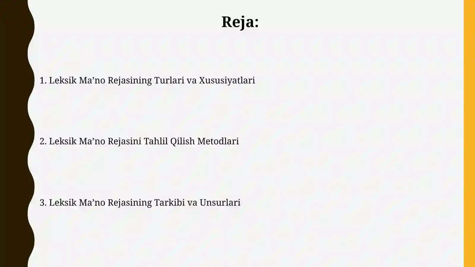 Leksema Mazmuniy Planining O`zbek Tilshunosligidagi Talqini 2