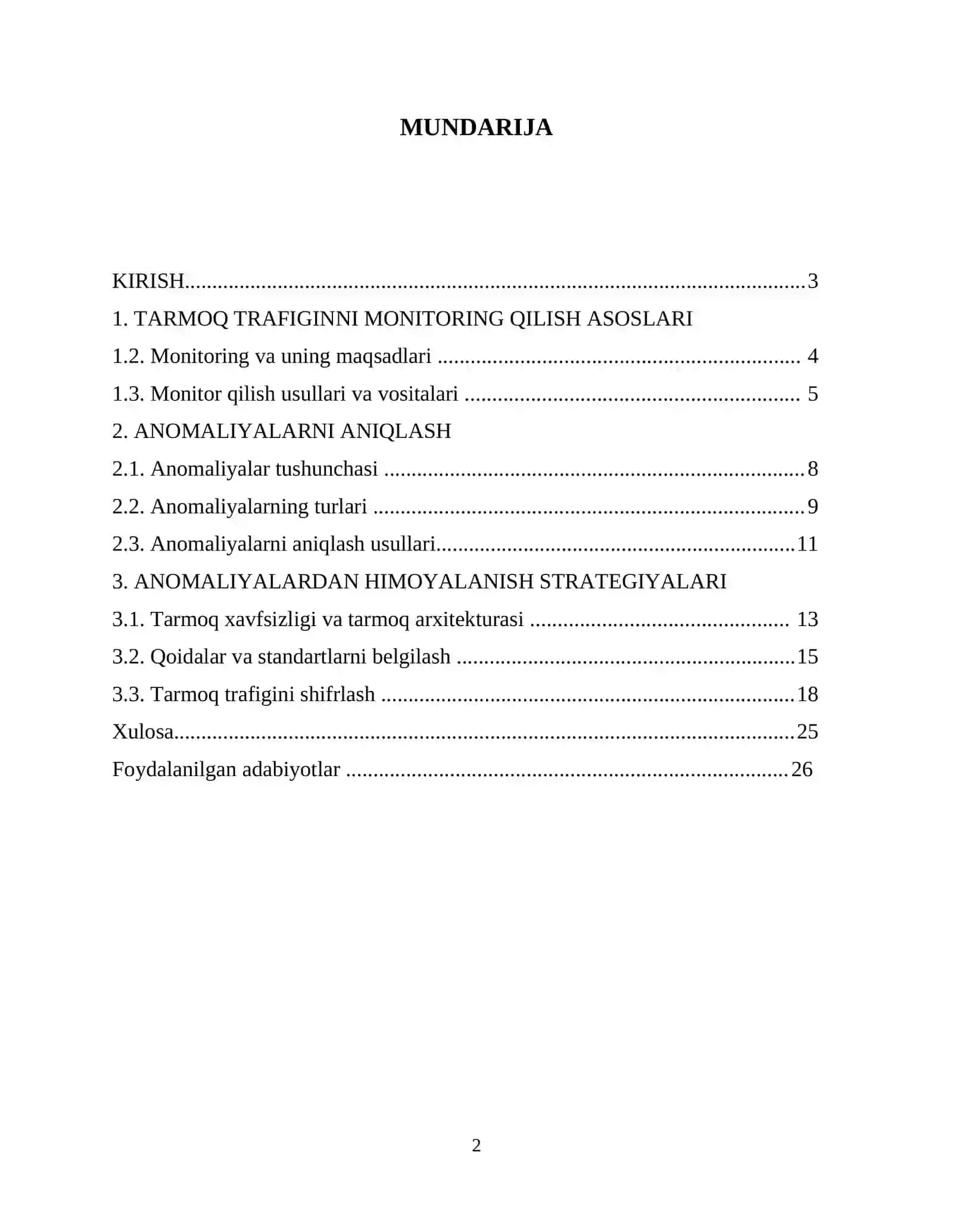 TARMOQ TRAFIGINIMONITORING QILISH VA ANOMALIYALARNI ANIQLASH 2