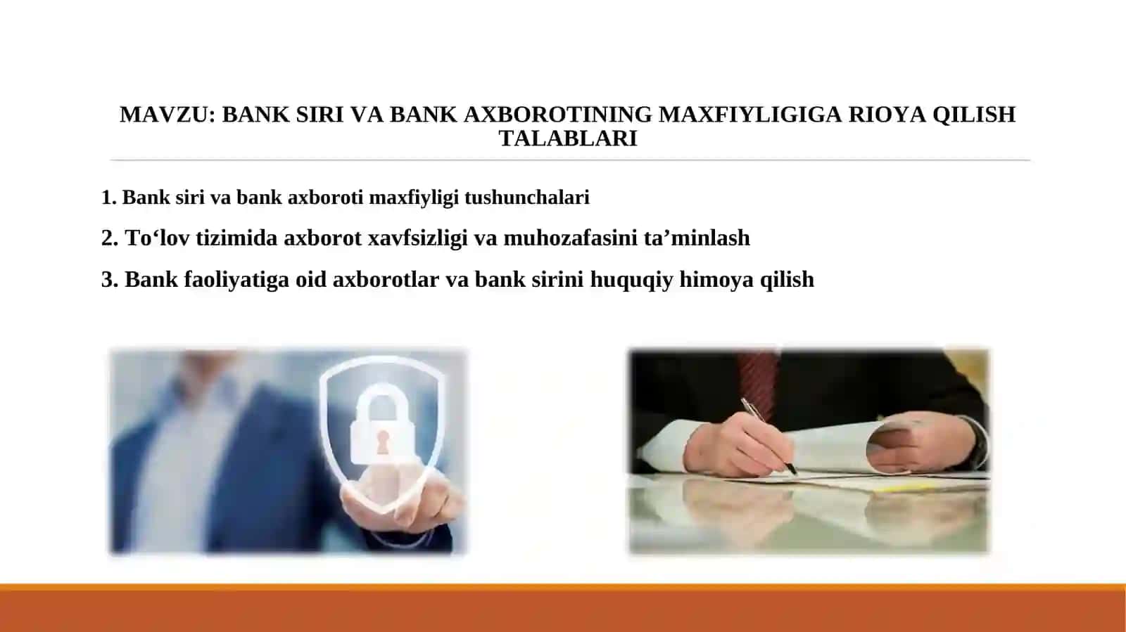 Bank siri va bank axboroti maxfiyligi 2