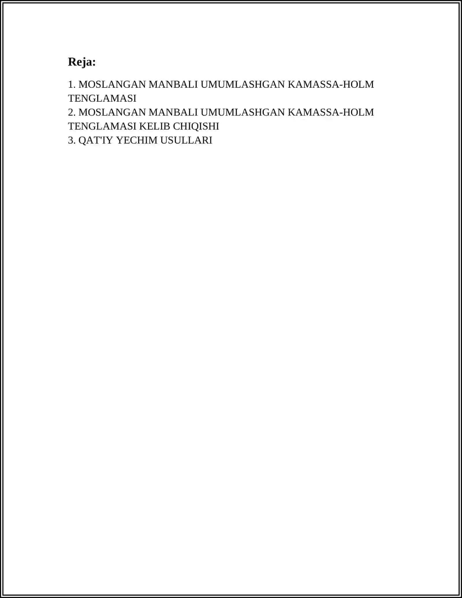 MOSLANGAN MANBALI UMUMLASHGAN KAMASSA-HOLM TENGLAMASINI INTEGRALLASH 2