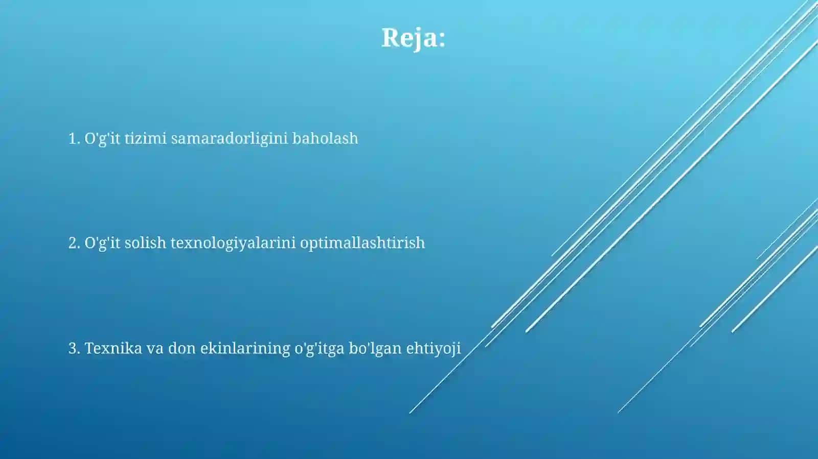 Texnik va donli ekinlarni oʻgʻitlash tizimi 2