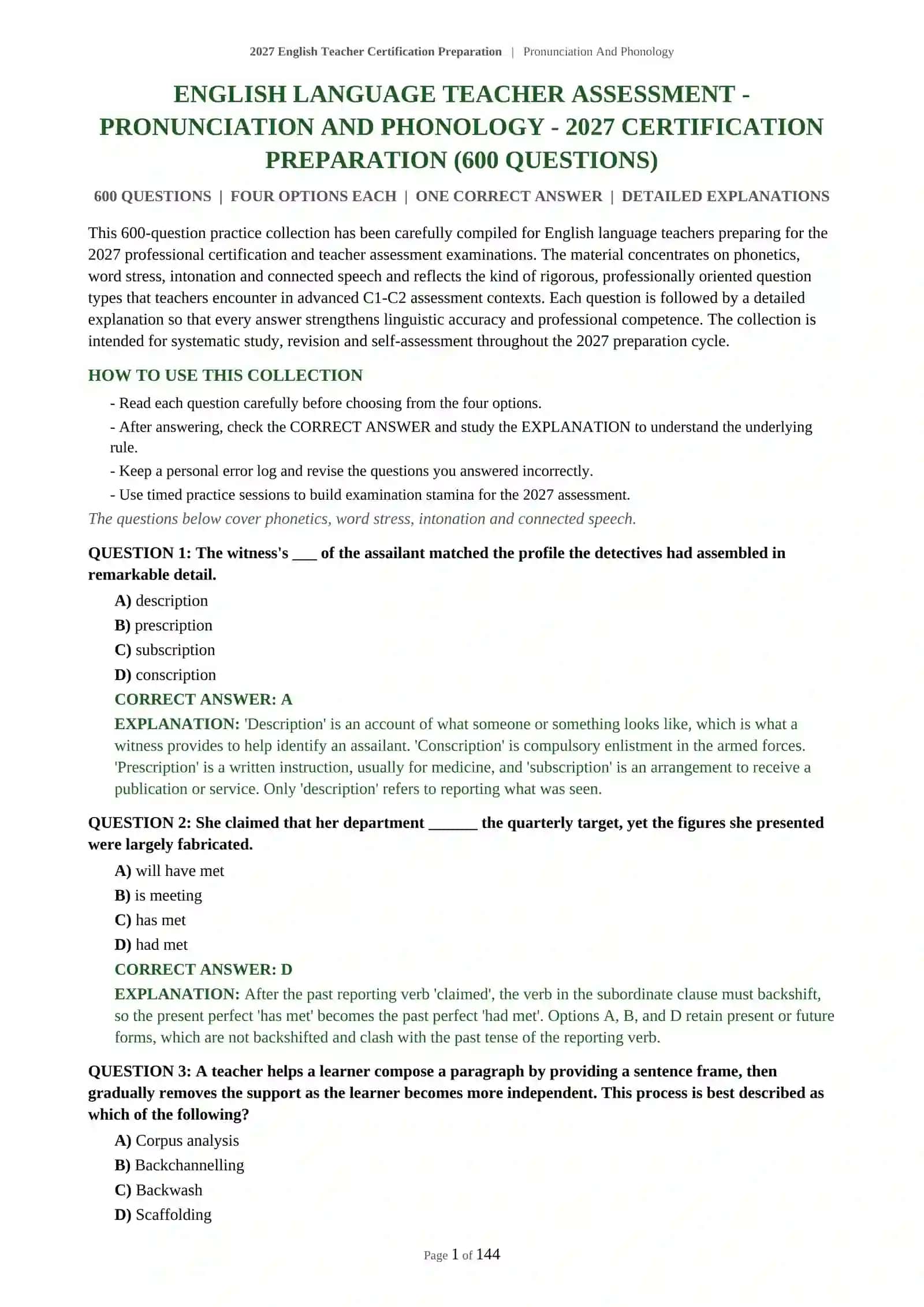English Teacher Certification Preparation | Pronunciation And Phonology 2