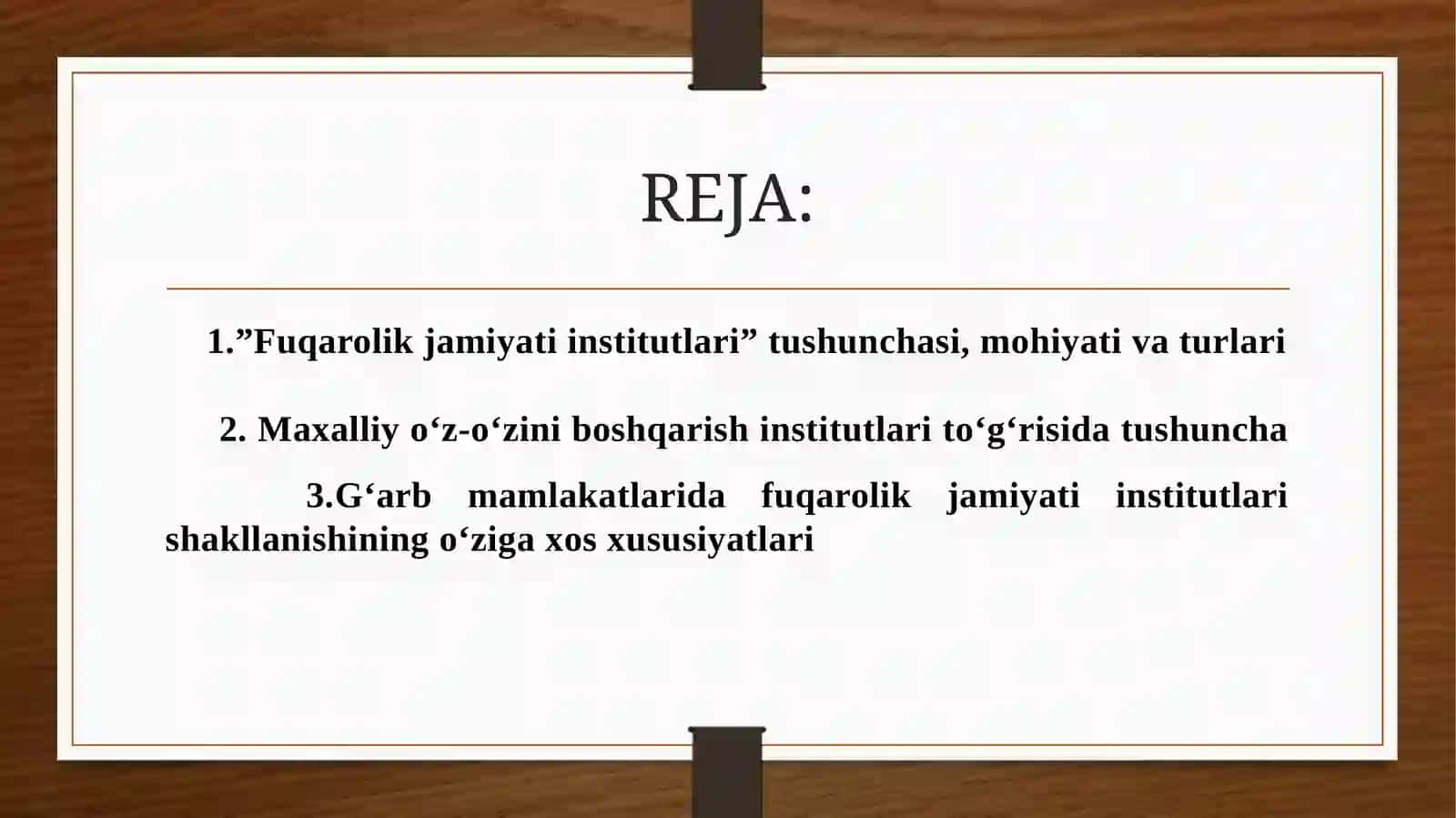 O'zbekistonda Fuqarolik jamiyati institutlari va Maxalliy O‘z-o‘zini boshqarish 2