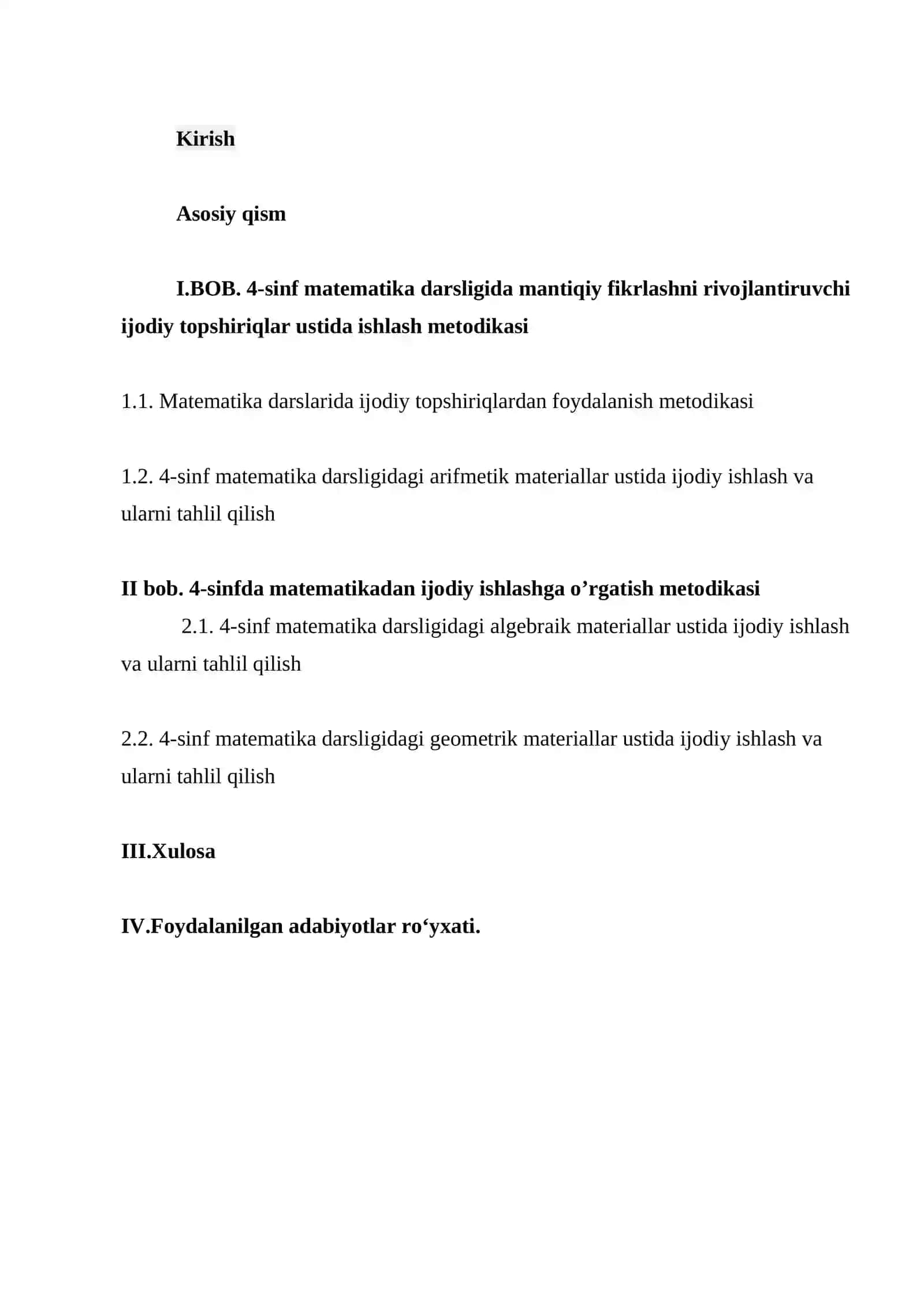 "Matematika o‘qitish metodikasi" 2