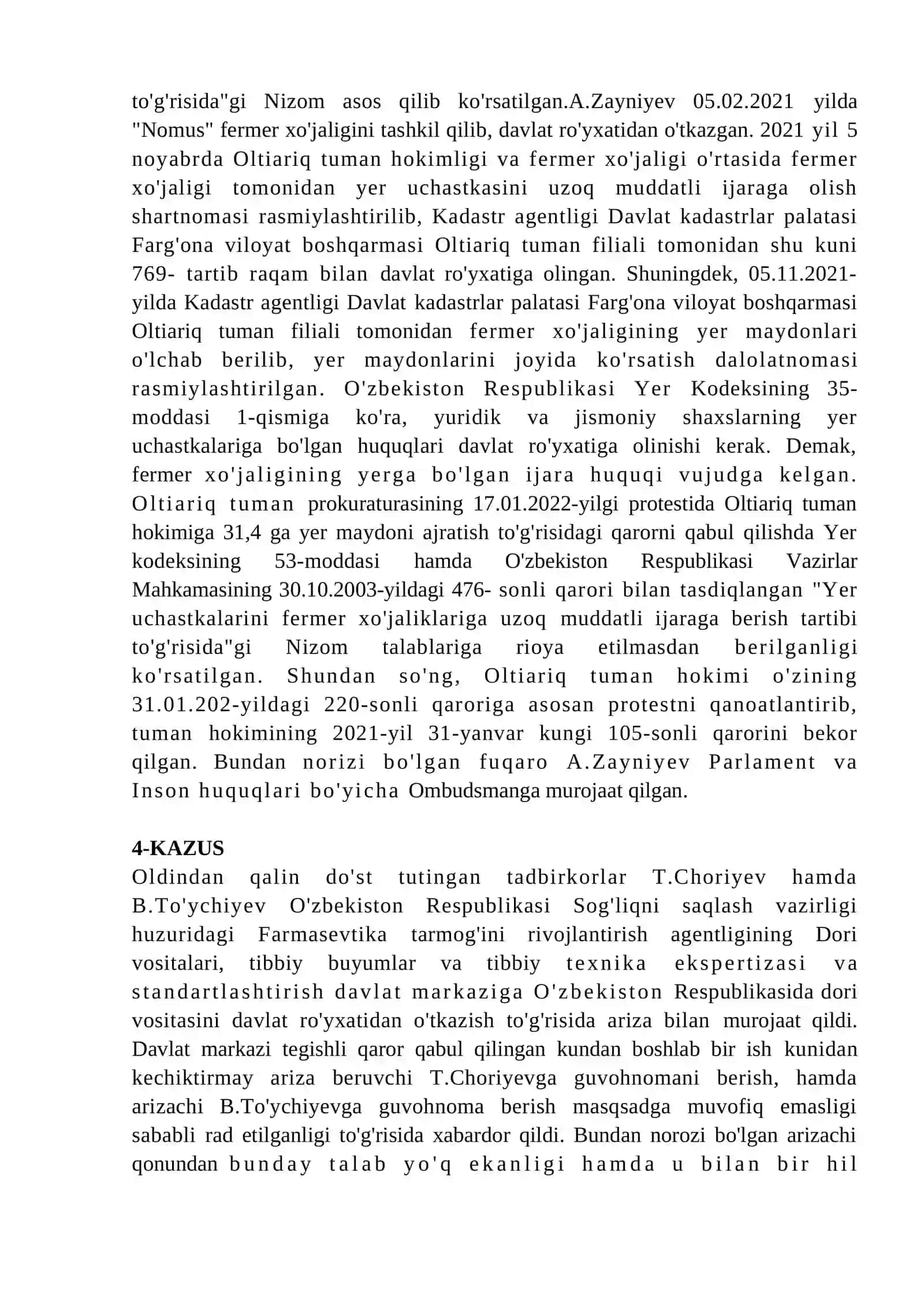 Ma'muriy huquq yakuniy kazuslar 2