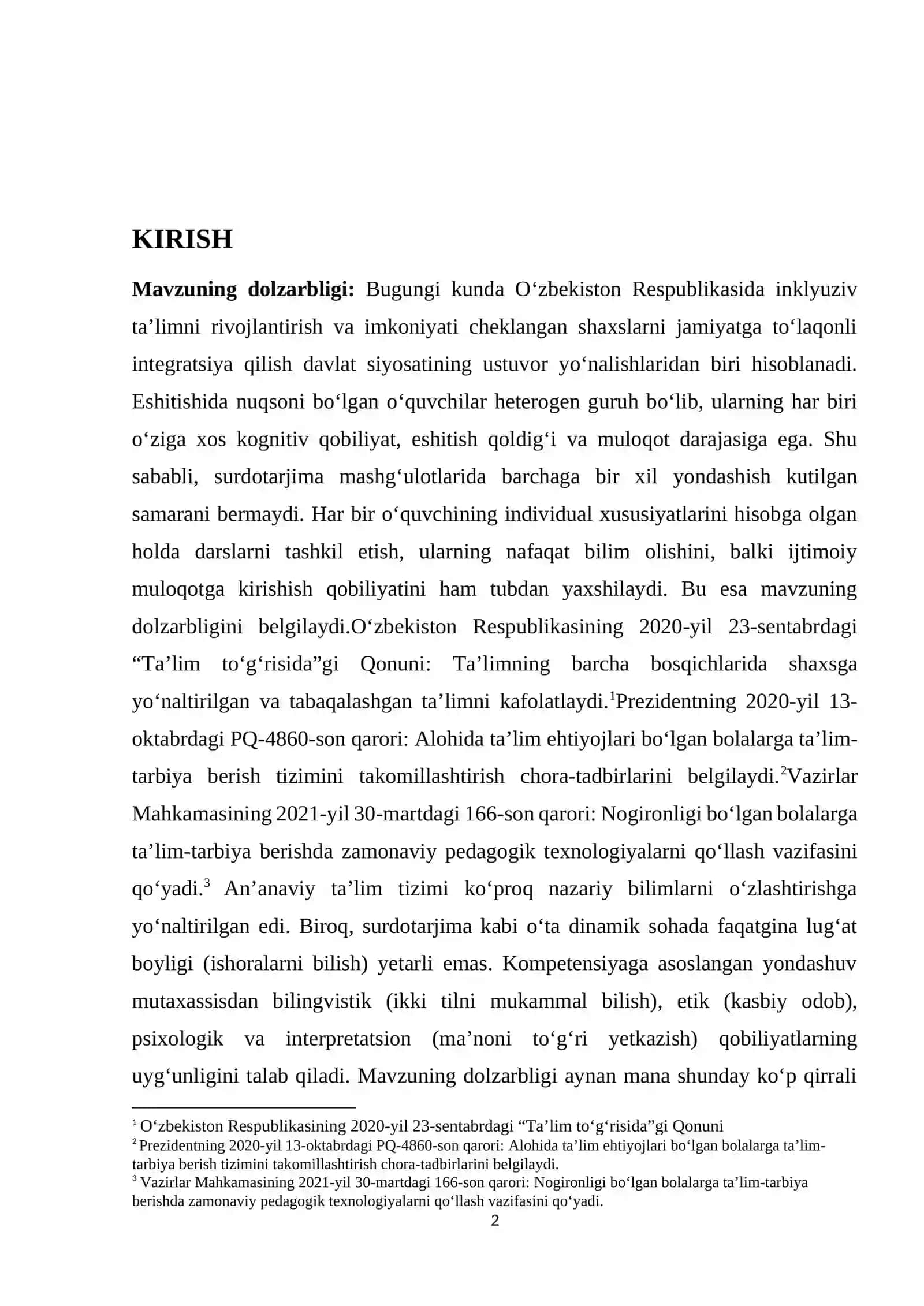 SURDOTARJIMONLIK FAOLIYATINING NAZARIY ASOSLARI VA DOLZARB MUAMMOLARI VA YECHIMLARI 2