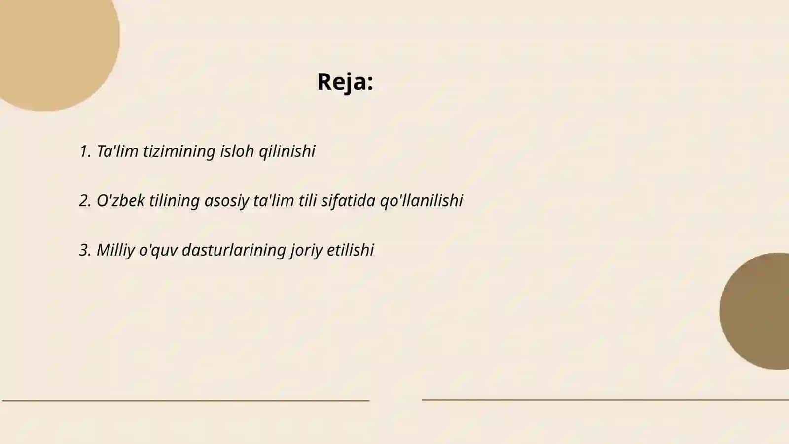 Ta'lim tizimining isloh qilinishi 2