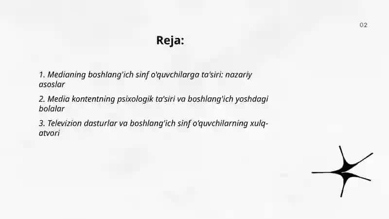 Medianing auditoriyaga ta'siri:boshlangʻich sinf oʻquvchilari misolida 2
