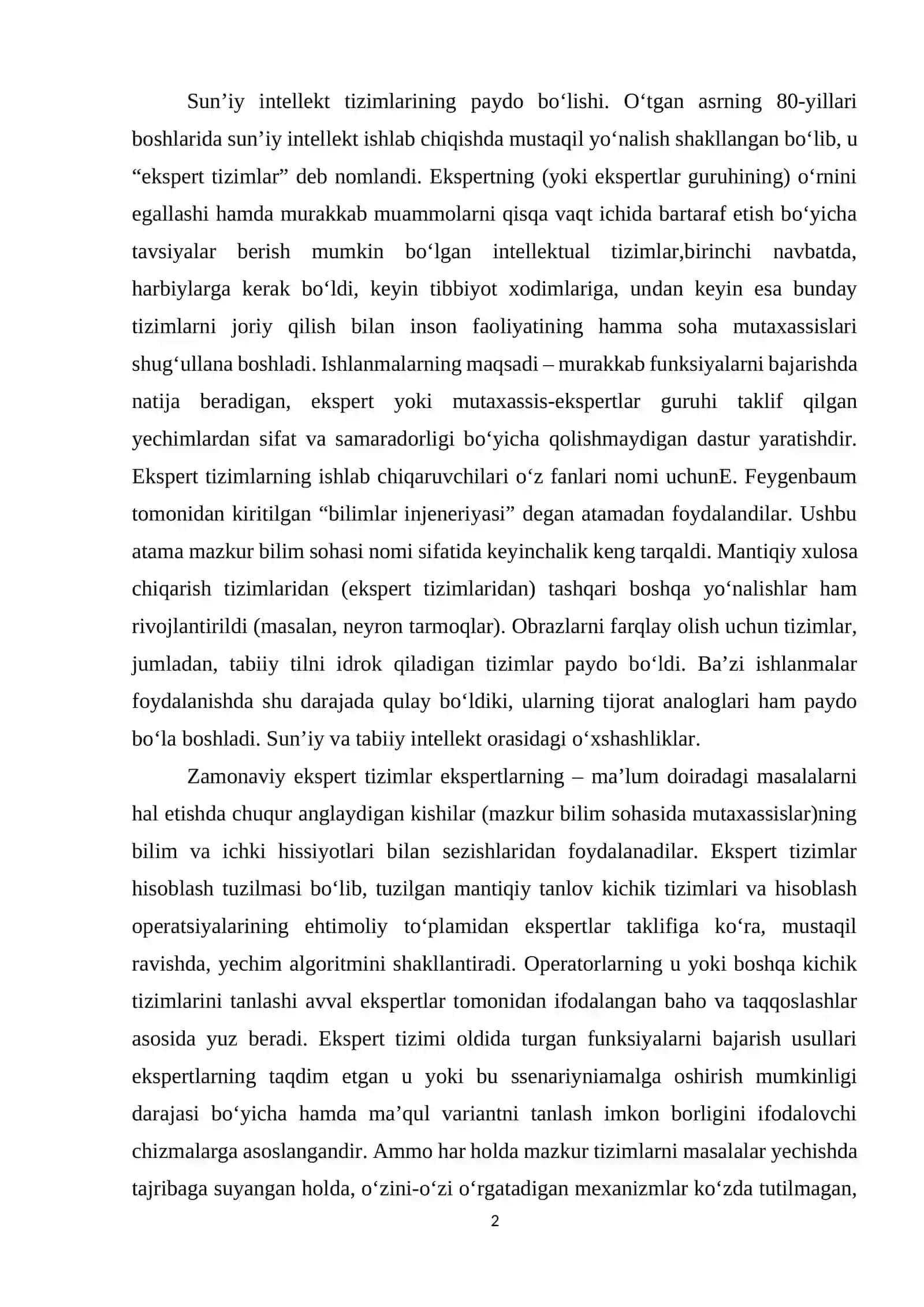 Sun`iy intellekt - iqtisodiyotni innovatsion rivojlantirish omili sifatida 2