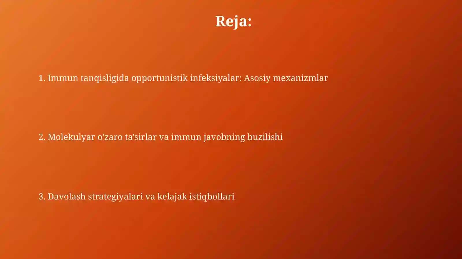 Immun tanqisligida opportunistik infeksiyalar boshqarilishining molekulyarmexanizmi 2
