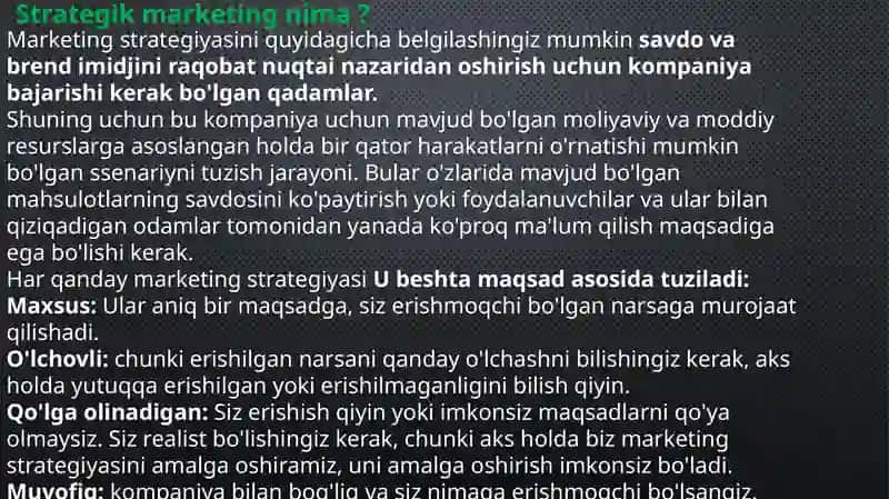 Korxonaning strategik marketingi 2