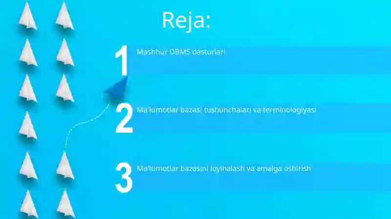 Maʼlumotlar bazasi va ularni boshqarish tizimlari dasturlari 2