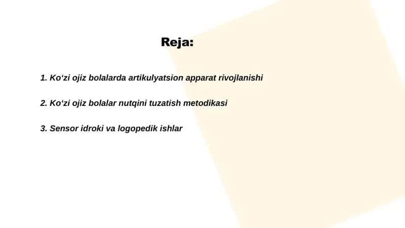 Koʻzi ojiz bolalar bilan olib boriladigan logopedik ishlarning oʻziga xos xususiyatlari 2