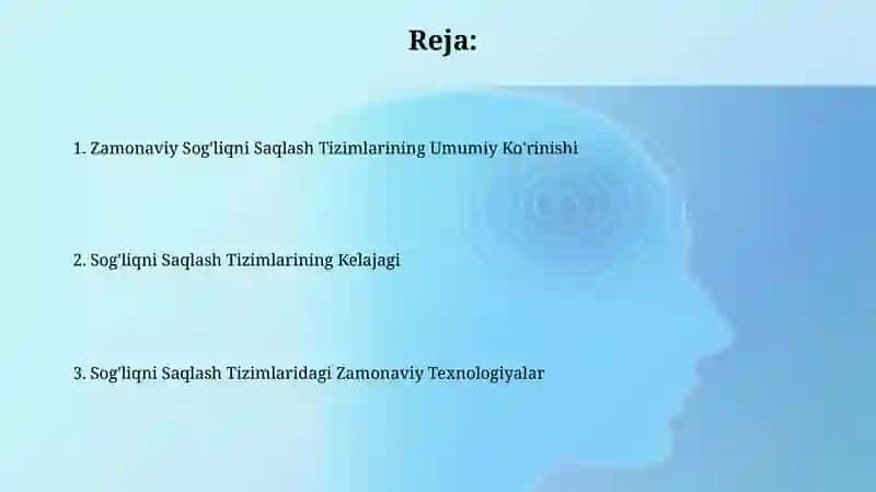 Zamonaviy sog'lomlashtirish tizimlari 2