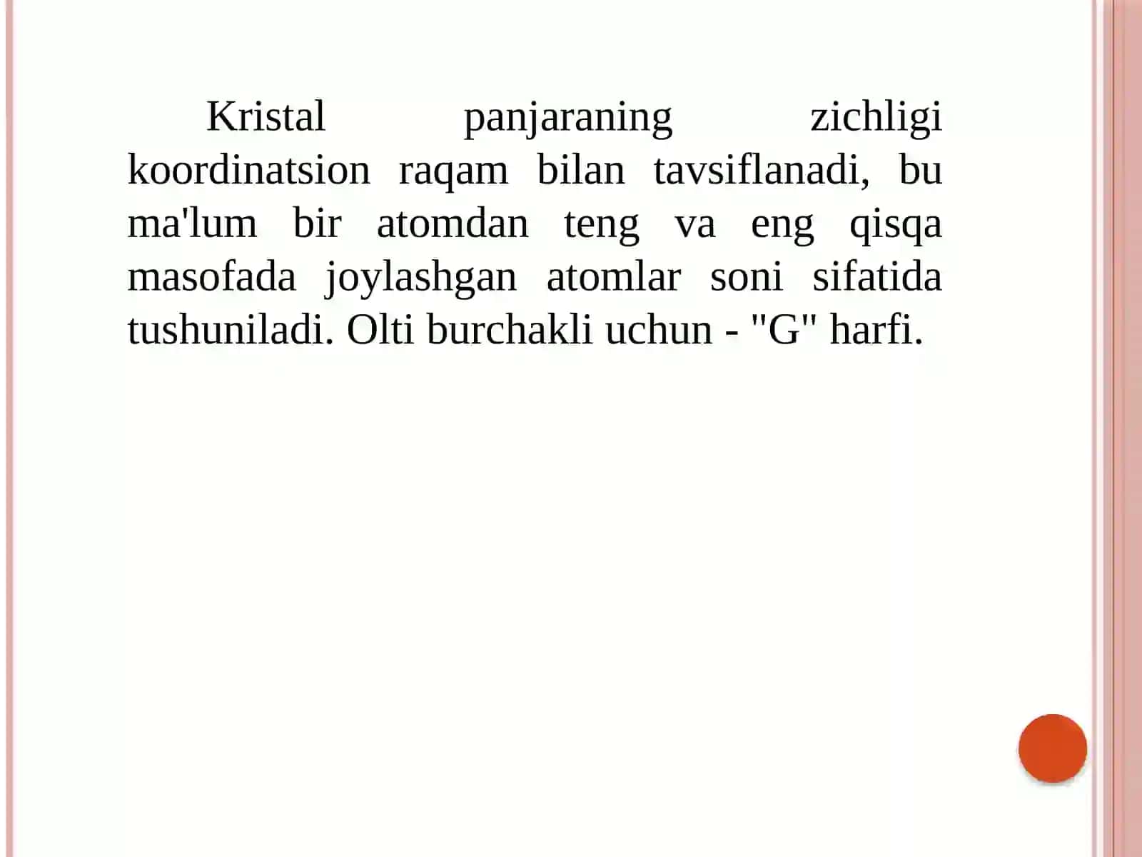 Geksagonal yacheykaga ega bo‘lgan metallarning nazariy zichligi 2