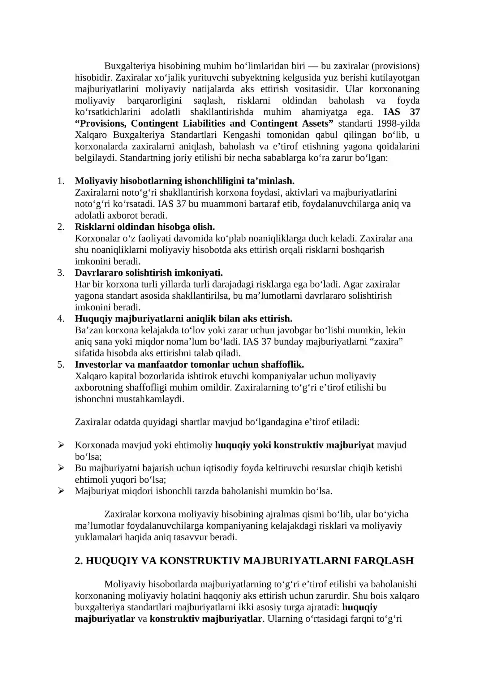 Hisobot davridan keyingi qoidalar va hodisalar 2