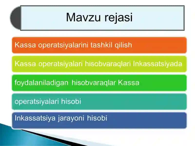 Kassa operatsiyalarini tashkil qilish 2