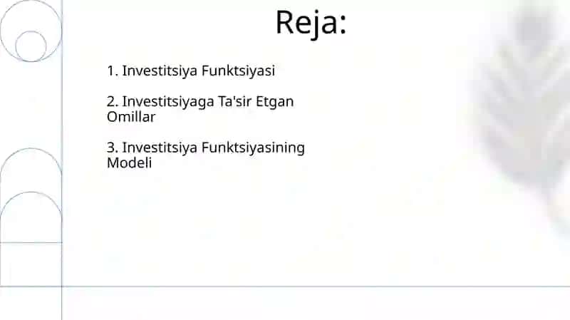 Investitsiya fuksiyasi va omillari 2
