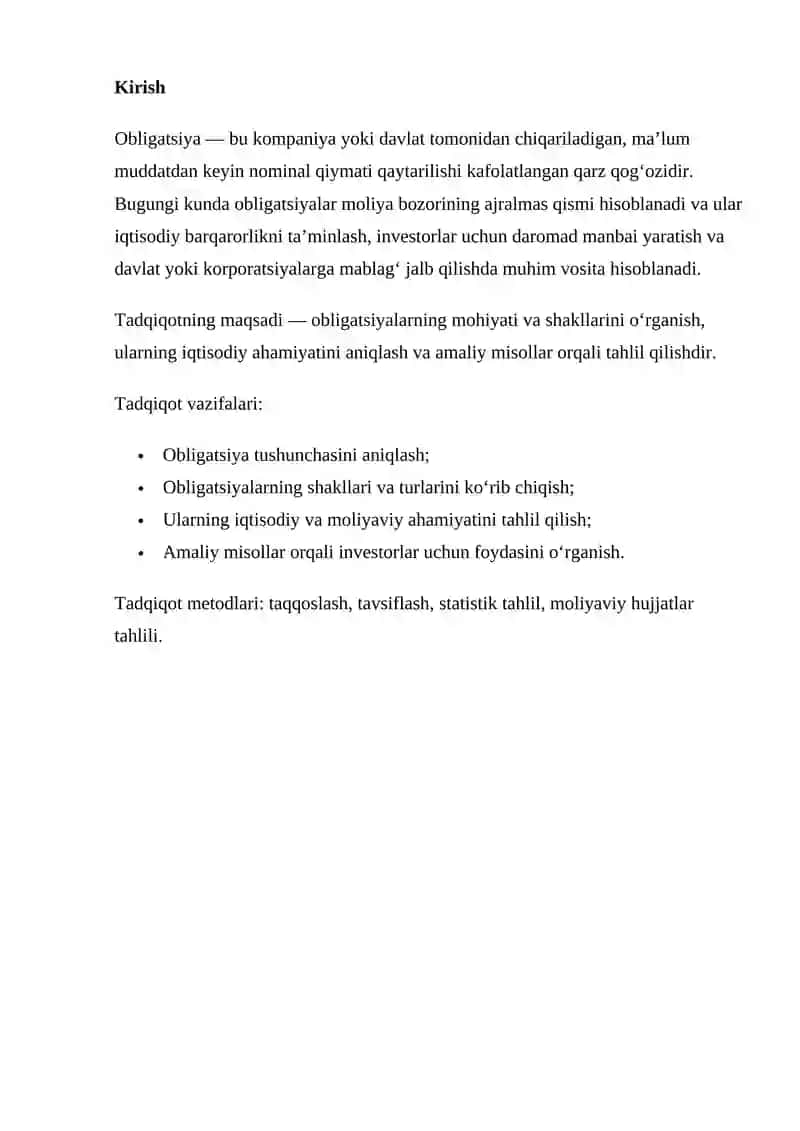 OBLIGATSIYALARNING MOHIYATI VA SHAKLLARI 2