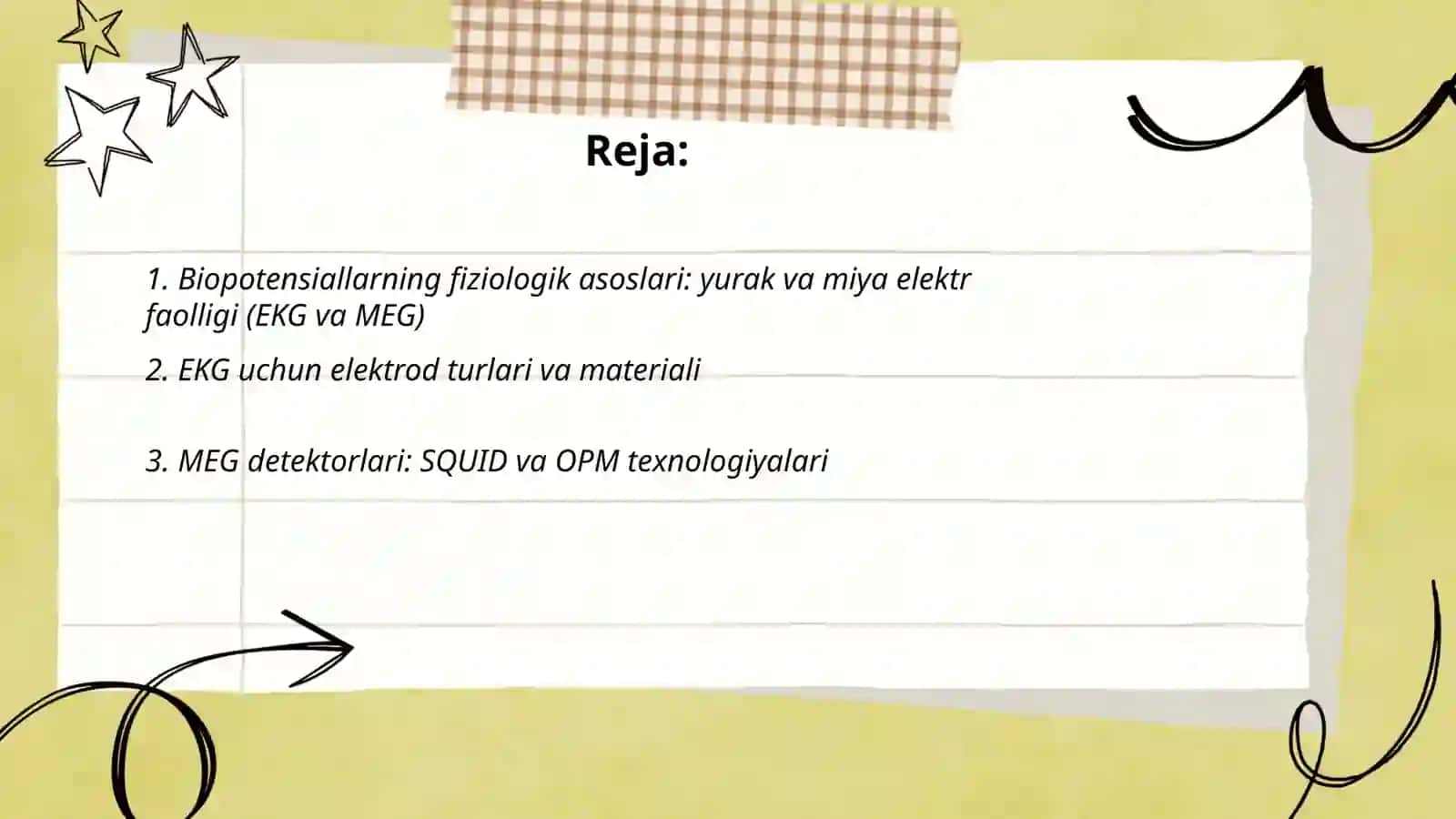 Biopotensiallarni qayd etish usullari EKG MEG 2