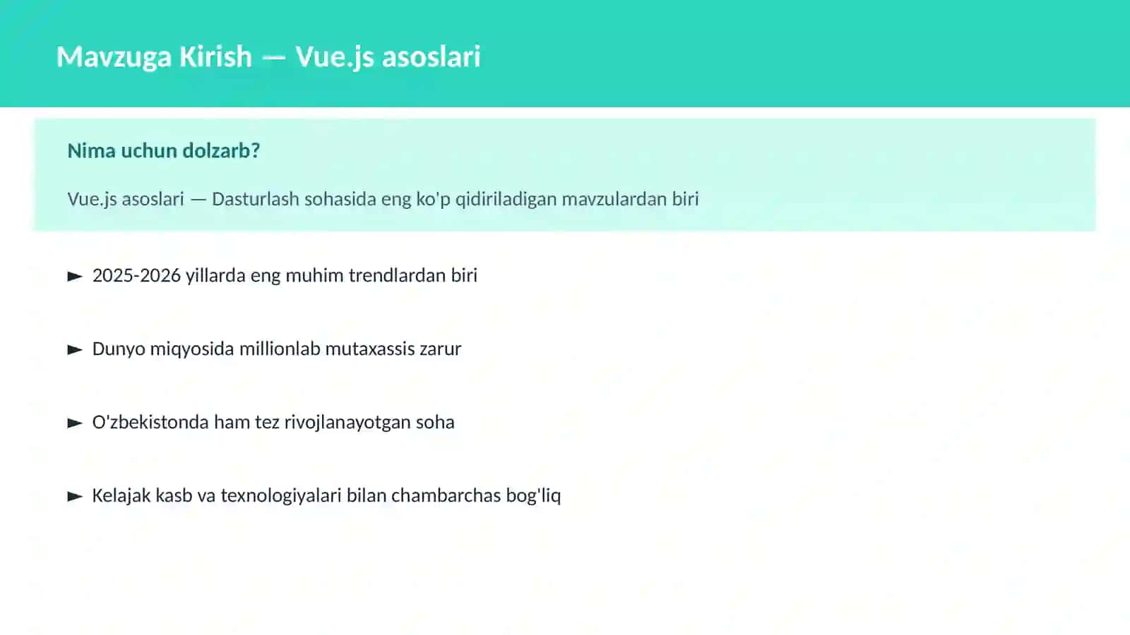 DASTURLASH | JAVASCRIPT VA WEB 2