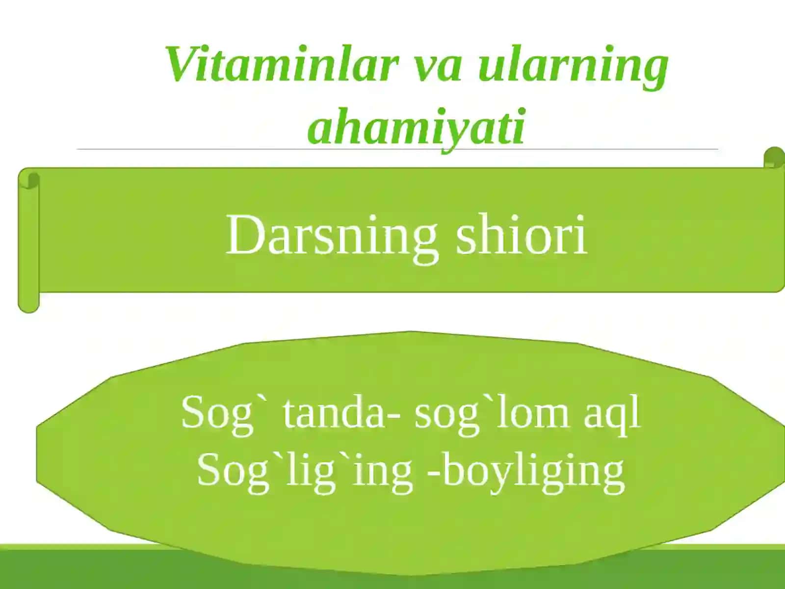 Vitaminlar va ularning ahamiyati 2