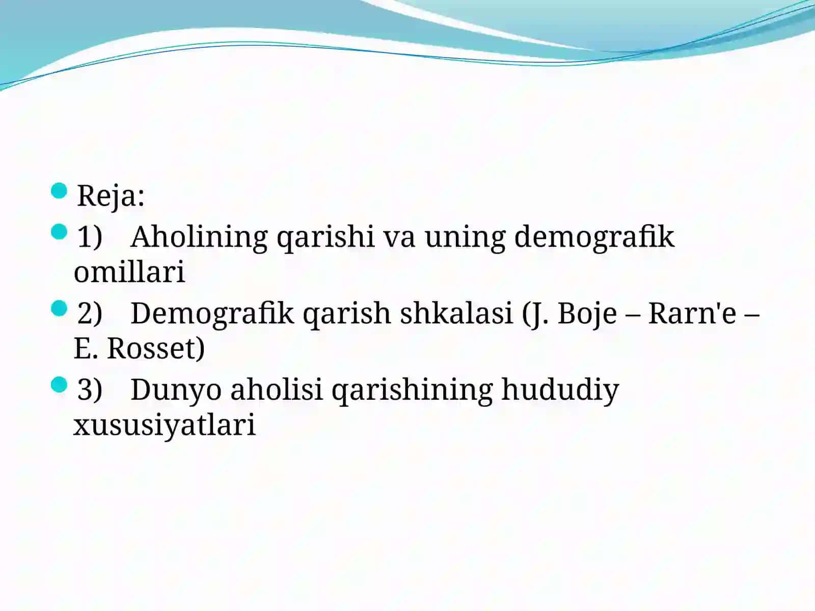 Aholining qarishi va uning demografik omillari 2