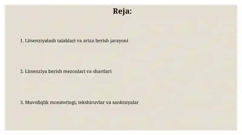 AUDITORLIK FAOLIYATINI LITSENZIYALASH TARTIBI 2