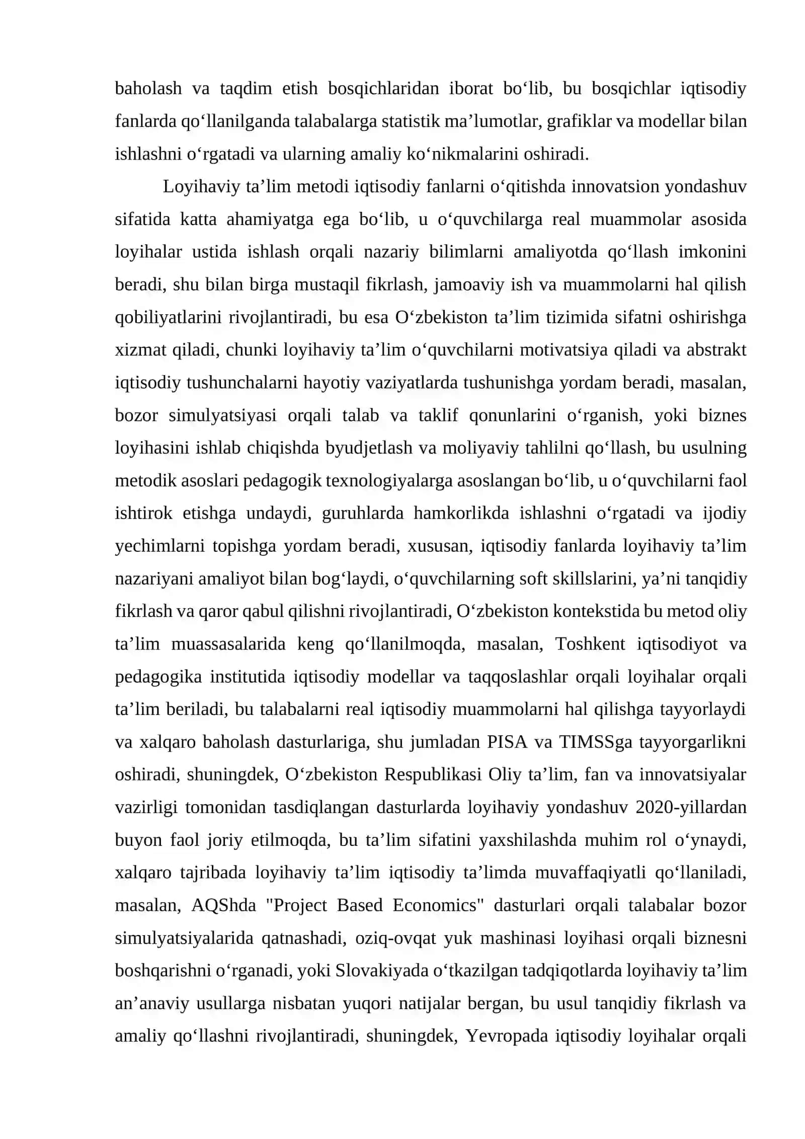Loyihaviy ta’lim metodini iqtisodiy fanlarda qo‘llash 2
