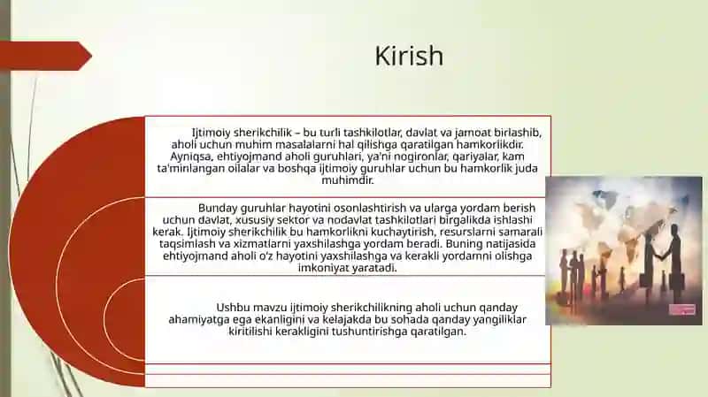 Aholining ehtiyojmand qismiga xizmat koʻrsatishda ijtimoiy sherikchilikning oʻrni. 2