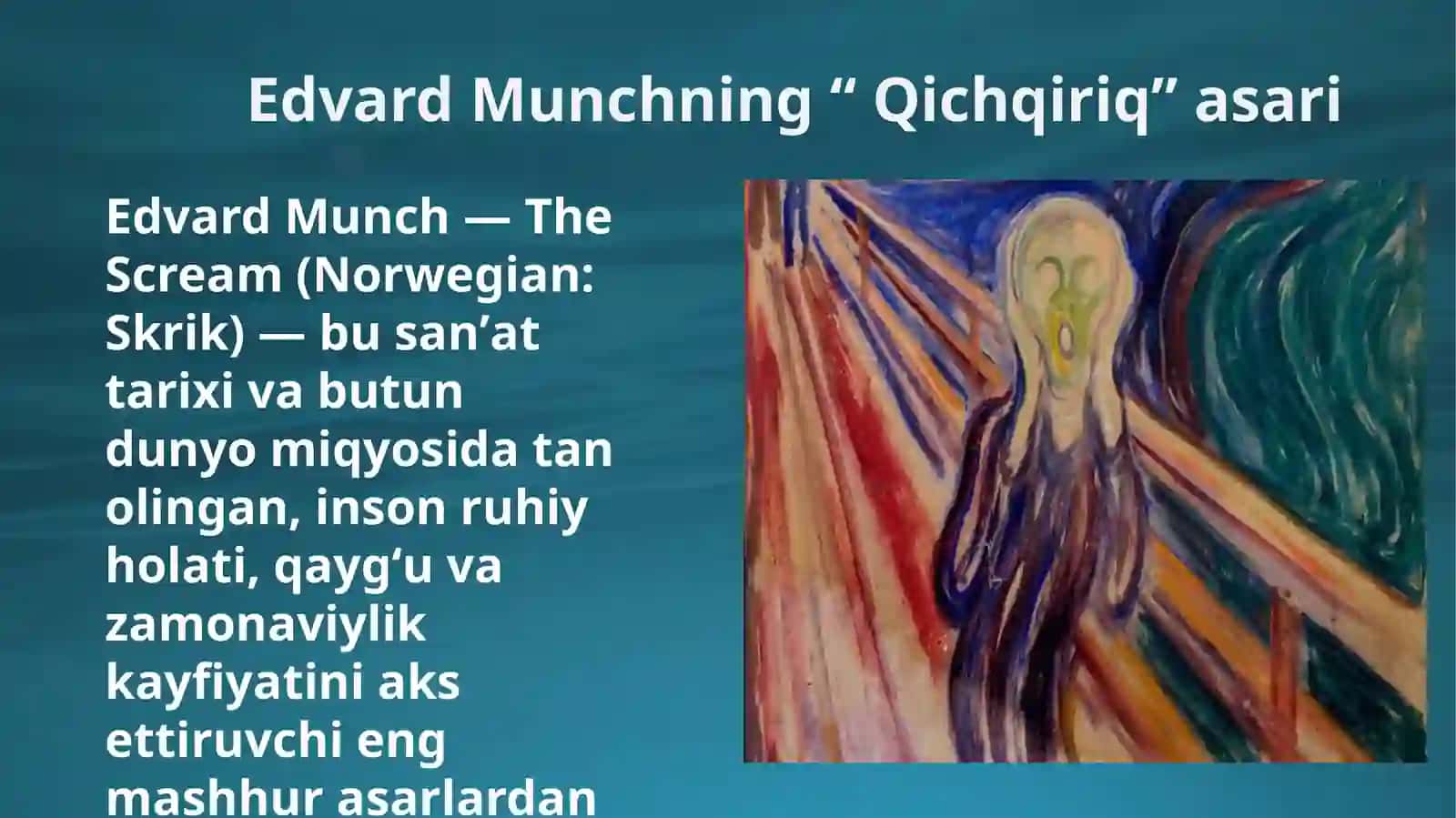 Edvard Munchning“Qichqiriq”asari 2