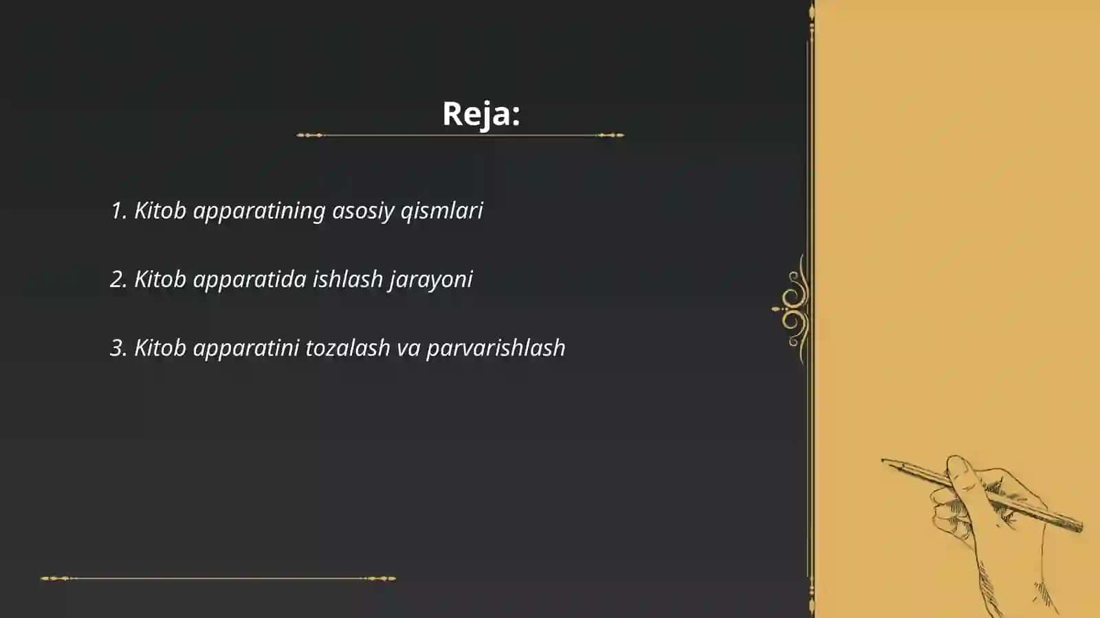 Kitob apparati bilan ishlash 2