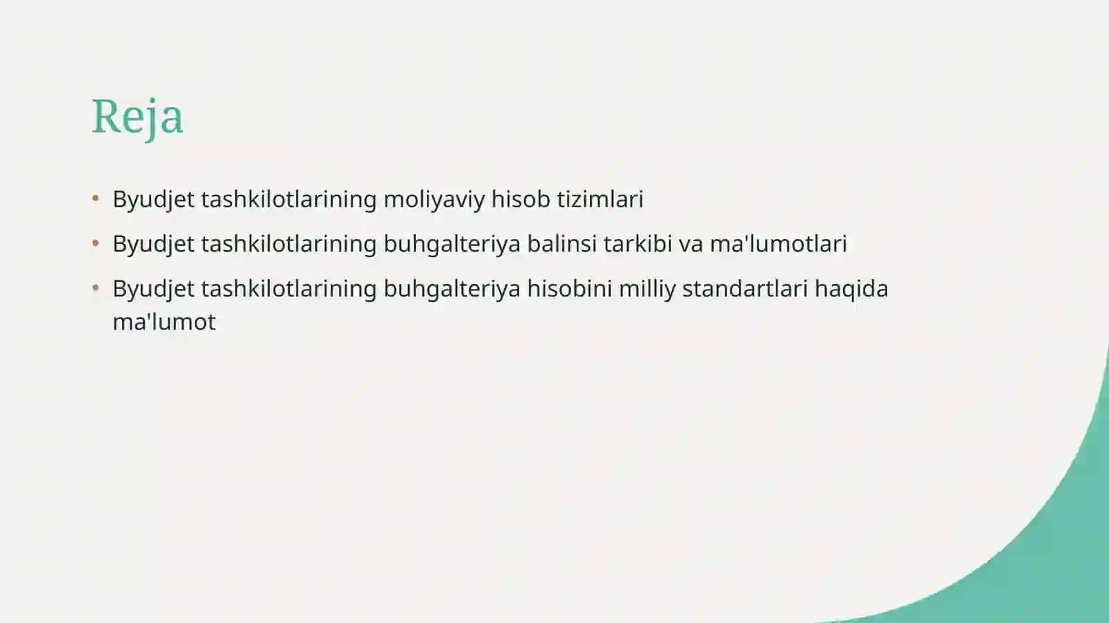 Byudjet tashkilotlarining buhgalteriya balansi, uning tuzilishi va axborot ma'lumotlari 2