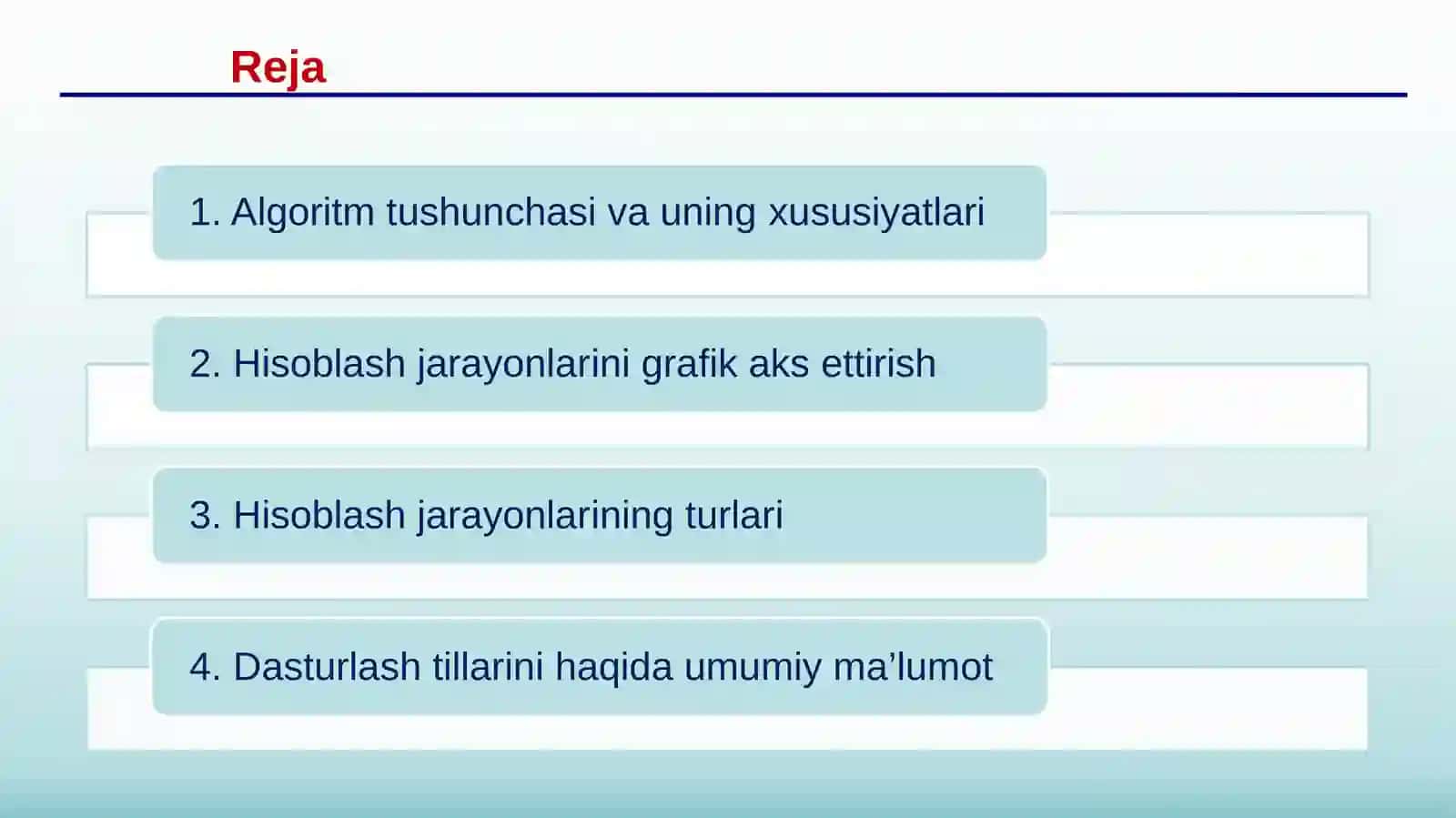 9-mavzu. Algoritmlashtirish va dasturlashasoslari 2