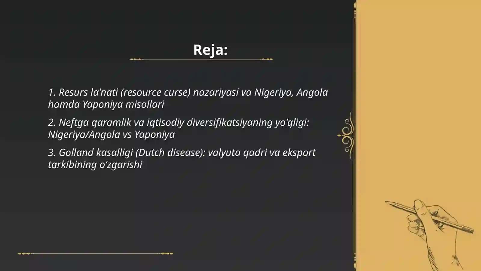 "Tabiiy boyliklar: nega ba'zilar rivojlanib, ba'zilar qashshoqlikka botmoqda?" 2