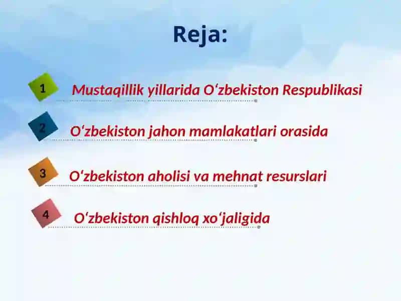 O‘zbekistonning foydali qazilmalari haqida maʼlumotlar tayyorlash va xaritada belgilash 2