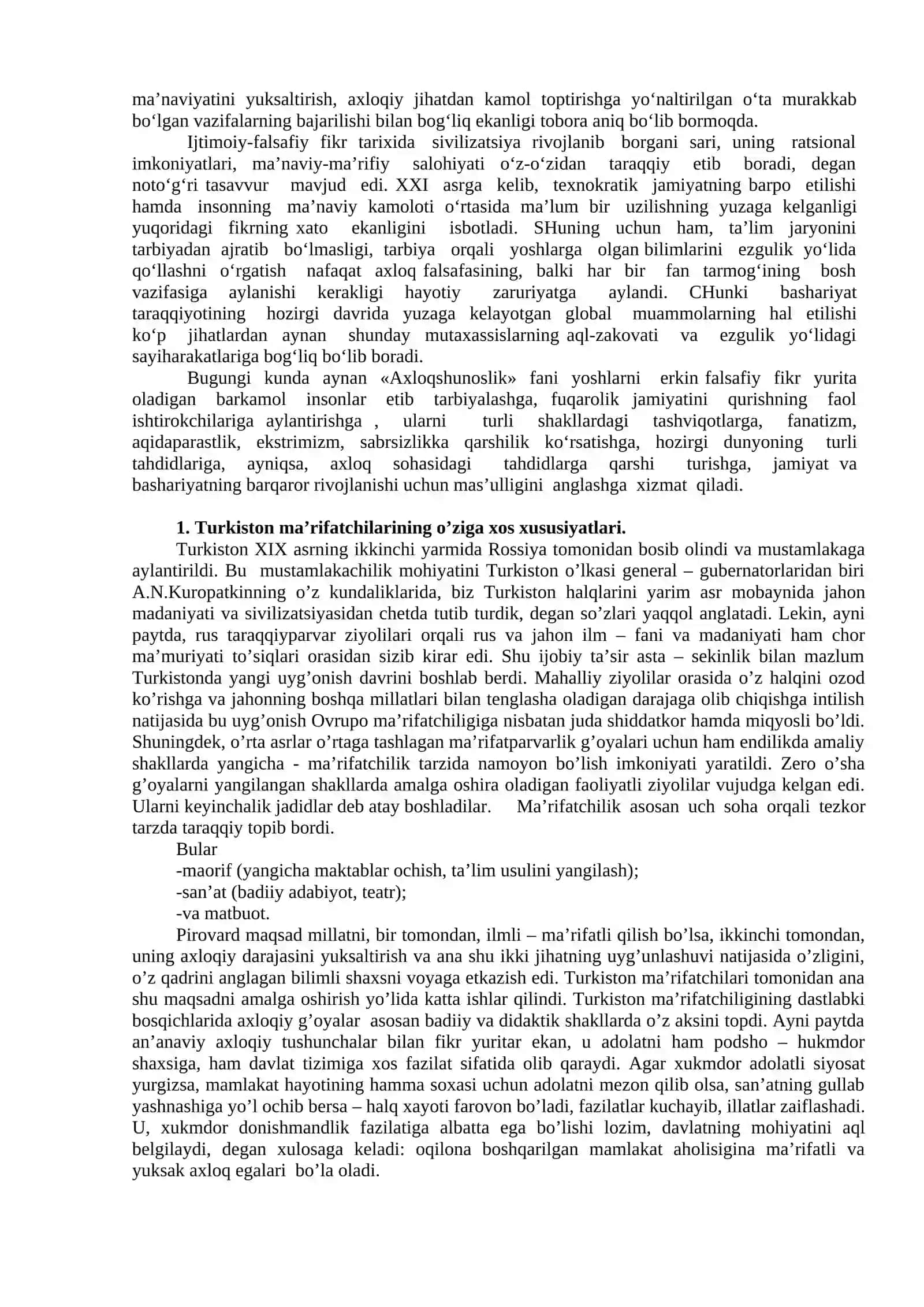 Turkiston ma’rifatchi - jadidlarining axloqiy qarashlari 2
