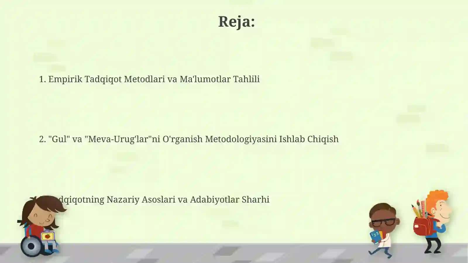 Gul va Meva-Urug'lar O`rganish Metodikasi 2
