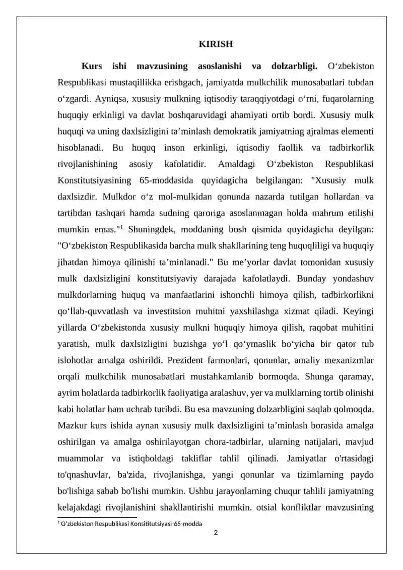 Xususiy Mulk Daxlsizligi va Chora-tadbirlar 2