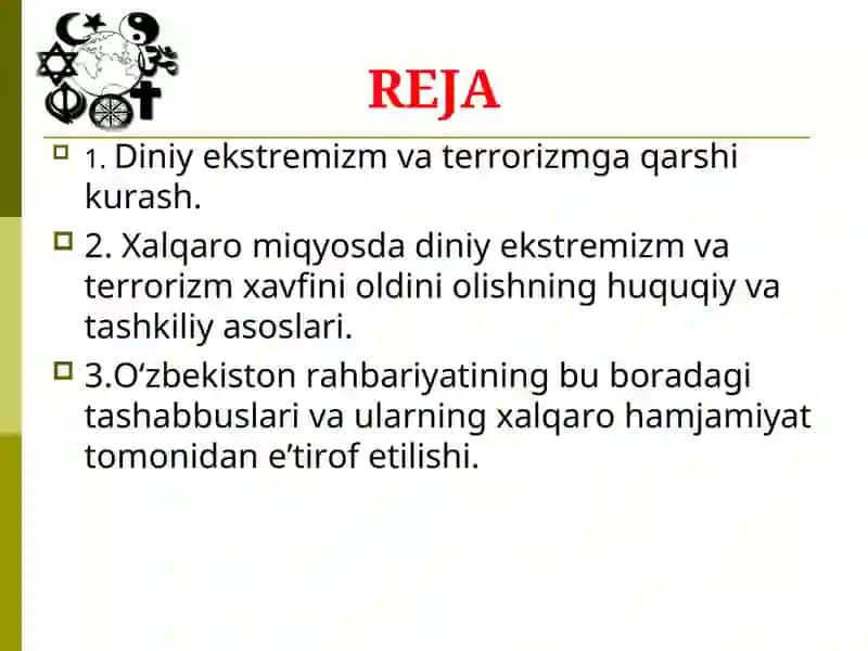 Dunyo hamjamiyatining ekstremizm va terrorizmga qarshi kurash tajribasi 2
