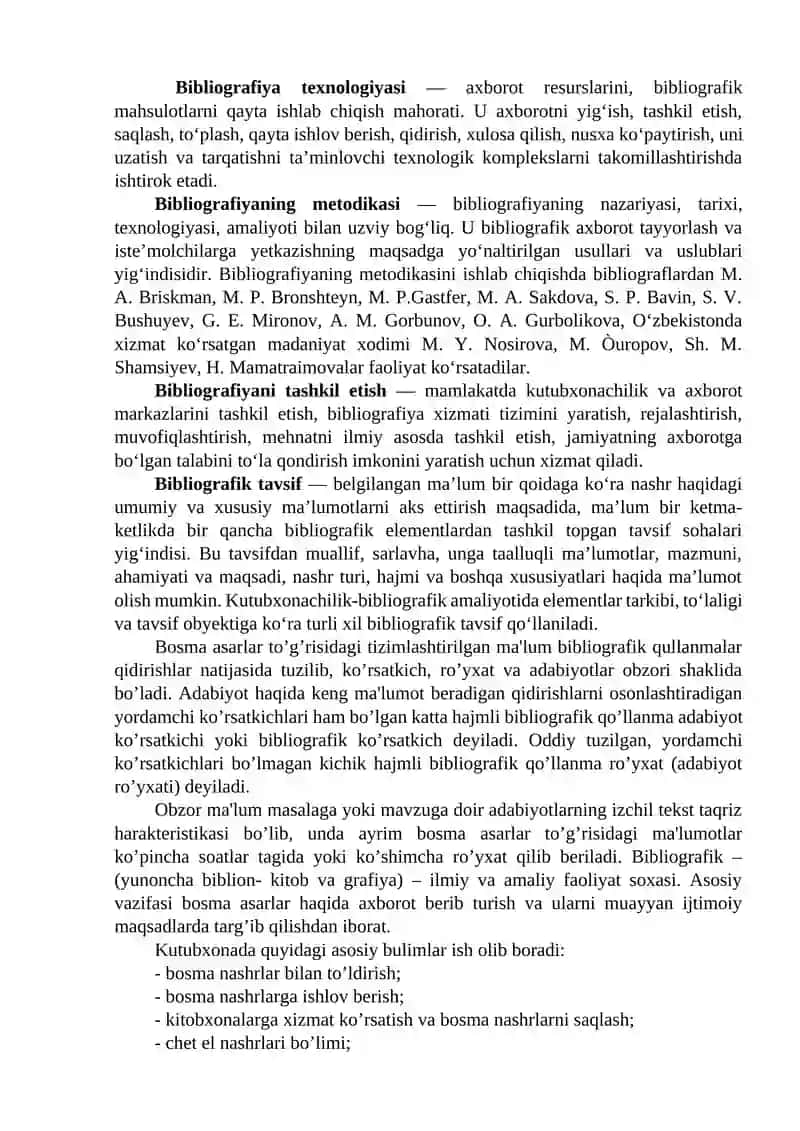 Bibliografiyaning paydo bo’lish tarixini o’rganish 2