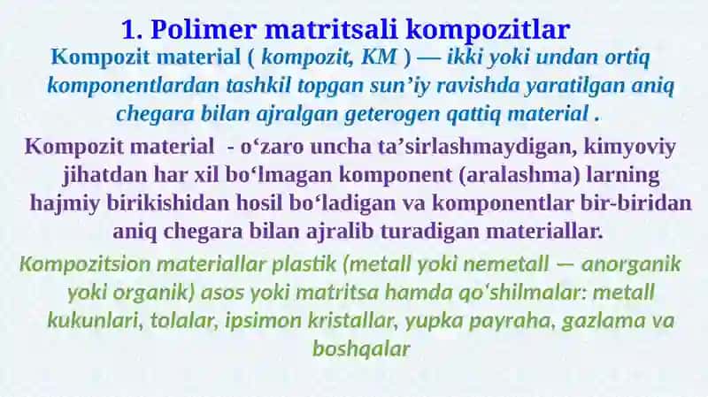 Polimer matritsali kompozitlar 2