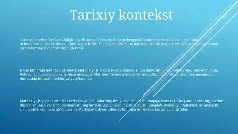 Yurtimiz Allomalarining Islom Ilmlariga Qo'Shgan Hissalari 2
