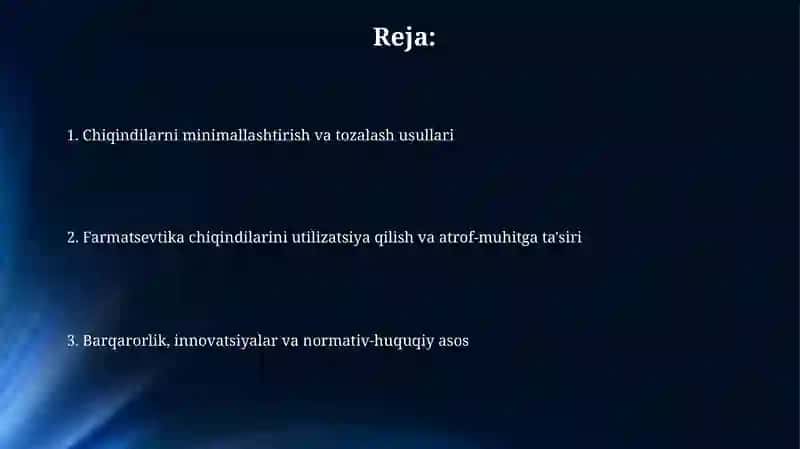 Farmatsevtika ishlab chiqarish chiqindilarini qayta ishlash va ularni zararsizlantirish 2
