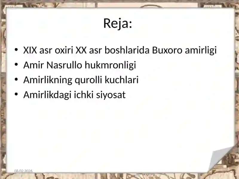 XIX asr oxiri XX asr boshlarida Buxoro amirligi 2