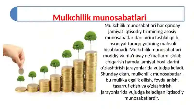 Mulkchilik huquqlarini iqtisodiy asoslash 2